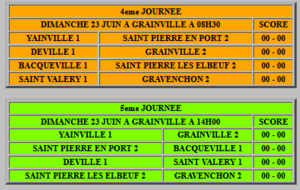 JOURNEE 4 ET 5 CDC D1 OPEN GROUPE A - Grainville