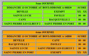 JOURNEE 5 ET 6 CDC FEMININ - BOULODROME